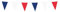 PARTY DISCOUNT Wimpelkette, 10 m, 3-farbig, rot-weiß-blau