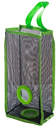 Hemoton Organizador de Bolsas de Plástico Dispensador de Bolsas de Basura en Malla para la Cocina (Verde)