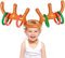 Faburo 7-teiliges Weihnachts-Party-Wurfspiel-Set, aufblasbarer Rentier-Geweih-Hut, Weihnachtsstrumpffüller mit 6 aufblasbaren Ringen, 1 Geweih für Kinder und Erwachsene, Heiligabend, Box-Füller,