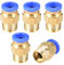 sourcing map Straight Pneumatic Push to Quick Connect Fittings 1/4 G Male x 8mm Tube OD 5pcs