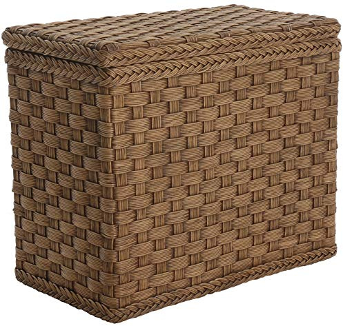 Korb-Outlet Wäschesortierer aus echtem Rattan mit 3 Fächern in der Farbe (Vintage Braun)