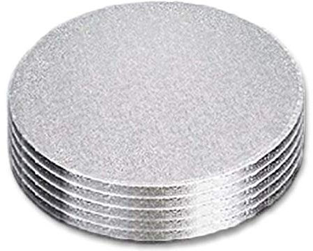 Decoraciondulce - 10 x Bases Redonda Plata de 1.2 Cm. Altura con diametro (30cm)