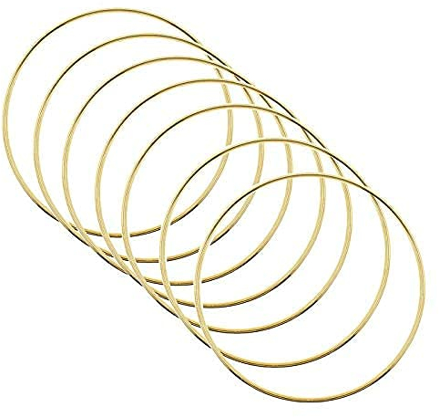 LIUJZZJ 6er Set Traumfänger Metall Ringe Makramee Ring für Traumfänger und Basteln Gold 15 2 cm