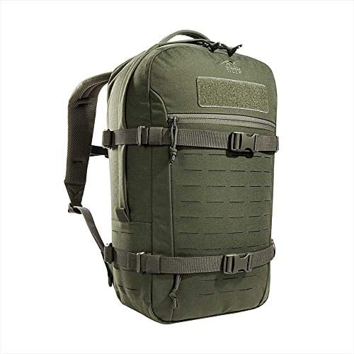 Tasmanian Tiger TT Modular Daypack XL Molle-kompatibler Tages-Rucksack, Leichter Wander-Rucksack mit Trinksystem-Vorbereitung 23 Liter Volumen (Oliv)