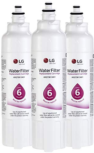 LG LT800P3 Filtro dell'acqua di ricambio per frigorifero, 6 mesi, in plastica al carbonio, bianco