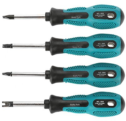 Destornillador U, 4 piezas CRV Acero U Tipo de horquilla Destornillador magnético Herramienta de mano multifuncional Kit de destornillador DIY