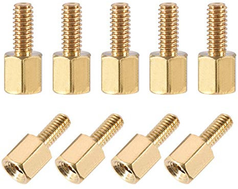 sourcing map M2.5x6mm+4mm Male-Female Brass Hex PCB Motherboard Spacer Standoff for FPV Drone Quadcopter, Computer & Circuit Board 50pcs
