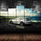 hgjfg Bilder Wandbild 150x80cm Leinwandbild 5 TLG Kunstdruck Porsch 911 GT3 RS Superauto modern Wandbilder XXL Wanddekoration Design Wandkunst 5 Stücke Leinwand Wohnzimmer Dekoration