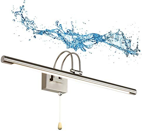 HMAKGG LED Spiegelleuchte mit Schalter Badezimmer Dimmbar Antibeschlag Bad Spiegellampe,Kein Flimmern Badlampe Wasserdicht Wandbeleuchtung Bad Spiegelleuchte,12w/80cm