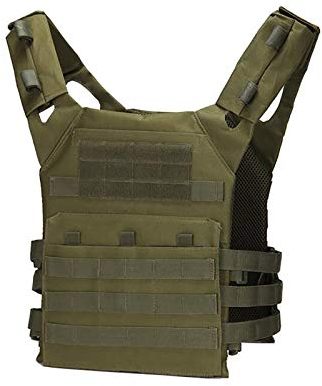 Blanketswarm Taktische Weste, verstellbare Camouflage-Kampfweste, Outdoor-Cs-Feldspiel, modulare Angriffsweste, Kampftraining,Erwachsene, grün