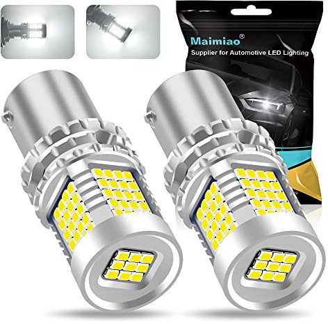 Maimiao 2pcs p21/5w led ampoule voiture sans erreur, 89 SMD 1157 BAY15D Ampoule de freinage pour voiture Super brillante et étanche pour feux arrière et feux de jour (blanc)