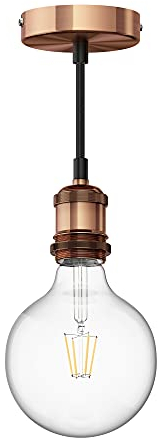 ledscom.de Vintage Pendelleuchte RETRA, bronze + LED Lampe 838lm warmweiß
