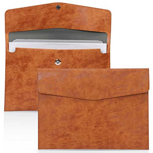 Skycase Dokumententasche A4,Dokumenten-Taschen PU Leder,Geschäfts Datei-Bag Dokumentenmappe Aktentasche Taschen, Datei Organizer Aktenordner Aktentasche für A4 Dokumente Büro Schulreise,Braun