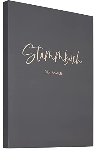 DeinWeddingshop Stammbuch der Familie, personalisiert - Familienstammbuch Hochzeit Standesamt - Deluxe Serie - Hardcover DIN A4 und 16x21cm (Titan-grau) (DIN A4, PERSONALISIERT)