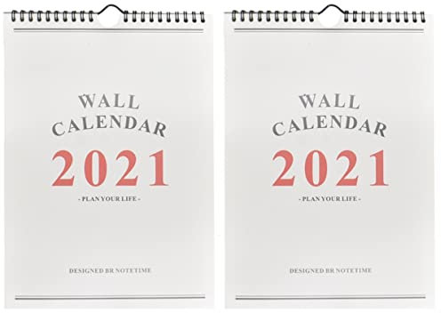 NUOBESTY 2 Stück 2021 Wandkalender 2021 Wandkalender 2020 Zeitplan Planen Wandkalender Trocken Abwischbar Veranstalter Kalender Akademischer Wandkalender Monatsplaner Tragbar Zeitpläne Büro