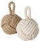 Boltze Türstopper Set Jute Knoten Natur Strick Kugel Stoff Boden 1,5 kg Gewicht mit praktischer Schlaufe (2er Set)