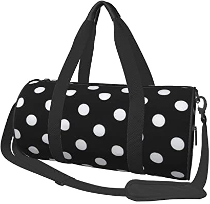 Runde Reisetasche Schwarz-Weiß Big Dot Sporttasche für Männer und Frauen, Seesack, Sporttasche