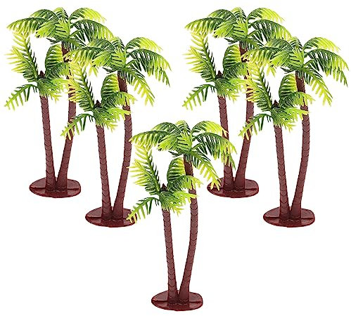DECHOUS 5 Pièces Mini Palmier Artificiel Arbres à L'échelle Arbre Hawaïen Diorama Décor De Cactus Construire des Arbres Plantes Dintérieur Faux Palmier Petite Miniature