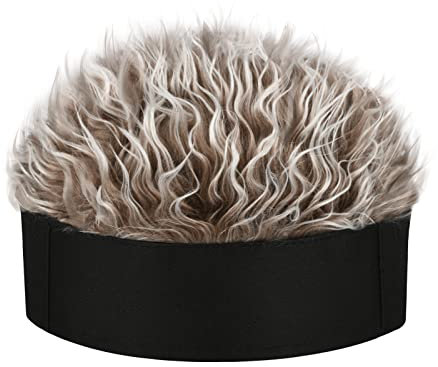 SCSpecial Men’s Funny Wigs Visor Hat with Adjustable Hair Headband for Parties Gifts