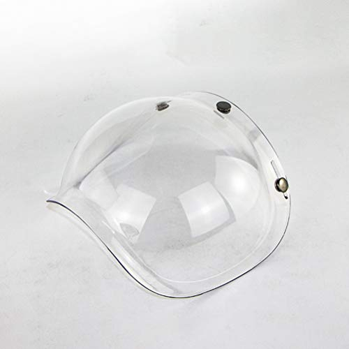 MOTUZP Visiera a Bolle per Moto retrò Scudo per Casco Moto 3 Visiera a Scatto Visiera Ribaltabile Verso Il Basso Universale per Scudo Antivento Mezzo Casco Aperto(Trasparente)