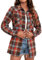 siliteelon Damen Kariertes Bluse Kariertes Baumwolle Freizeithemd Regular Fit Flanellhemden,M