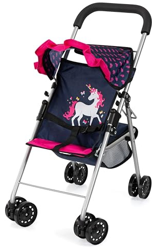 Bayer Doll Stroller 18 Inch with Foldable Design, Unicorn, Pretend Play Toy