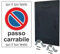 Pubblimania PASSO CARRABILE PERSONALIZZATO in metallo da installare a paletto con staffe e bulloni (Passo Carrabile 40x60)