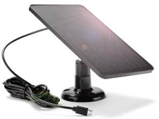 Solar Panel for Security Camera Outdoor, Waterproof 5V 4W High Efficiency Panel Camera Charger with 9.84ft Power Cord, 360 Degree Rotation Efficient Conversion (Black)