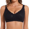 Joyshaper Reggiseno Donna Senza Ferretto Push Up Con Pizzo Imbottito Reggiseno Scollo V Bra Confortevole Bralette, Nero/Pizzo, XL