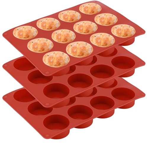 ZONJIE 3 Packs Round Silicone Moulds, Mini Cheesecake Moulds for Cake Pops, Soap Mold, Bath Bomb, Cheesecake, Chocolate Cover Mold