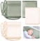 Hosuly 2 Pcs Satin Bassinet Sheet Baby Hair Soft Silk Feeling Sheet Baby Bassinet for Rectangle Cradle Pad Mattress Boys Girls Newborn Infant(Green and White)