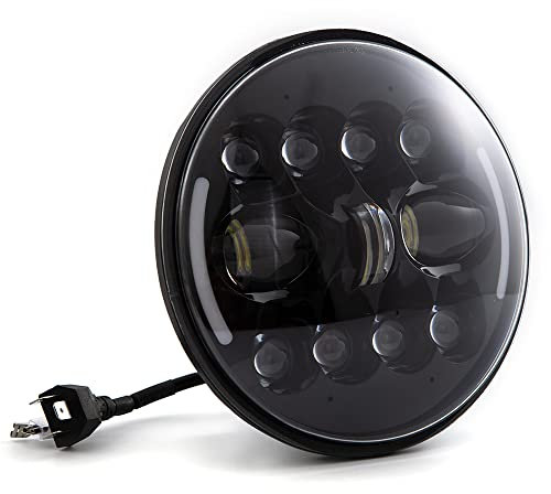 APEBAZY Motorradscheinwerfer Universal Motorrad LED Scheinwerfer Angel Eye Motorradscheinwerfer Rund Wasserdicht Scheinwerfer (SYCD214-7)