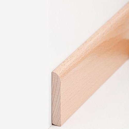 Sockelleiste Massivholz 10 x 58 x 2400 mm Massivholz Buche zum Kleben, Schrauben & Nageln Fußleiste by PROVISTON 12 Meter | 5 Stück