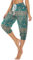 HAPYWER Haremshose Damen Kurz Yogahose 3/4 Lang Capri Sommerhose 3/4 Leicht Sporthose Strandhose Luftige Pumphose Aladinhose für Pilates Yoga S-2XL(Grün-1,XXL)