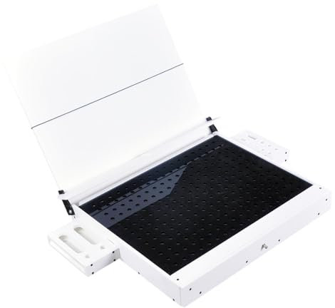 Werkbank für Modellbau mit Zangenregal - DIY Handwerk Modell Arbeitstisch, Werkzeugschublade Aufbewahrungsbehälter, stabiles PP-Material, einfache Montage (Weiß)