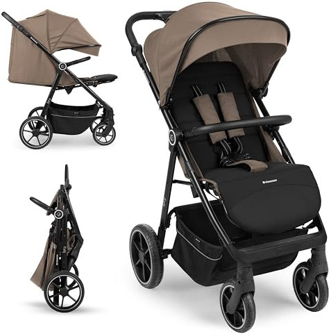 KikkaBoo LUCY Kinderwagen, Baby Sportwagen, Bis zu 22 kg, Leichtes Kinderwagen-Buggy, faltbar und kompakt, Beige