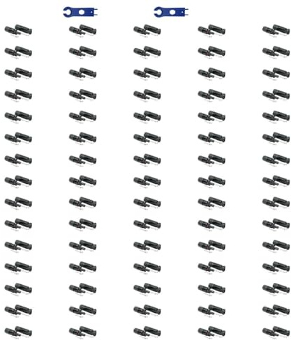 SOLARTRONICS Solstecker, 20 par, han/hona, solpanel-kabelkontakter, IP67 vattentät, PV-kontakt kompatibel med MC4, kontakt för 4 mm² - 6 mm² solkabel med spänningslås