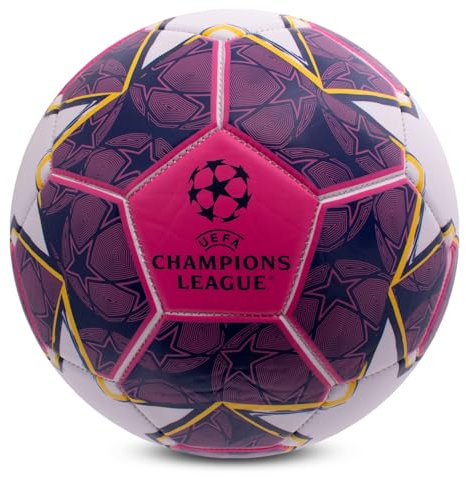UEFA Champions League Fußball, Größe 5, offiziell lizenziert, Training, Match, Merchandise, Sammlerstück für Kinder und Erwachsene, tolle Geschenkidee, Lila/Blau