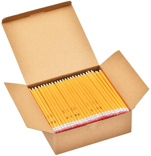 Madisi Bleistifte Nr. 2 HB-Bleistifte in Holzgehäuse, gelb, vorgespitzt, Großpackung, 240 Bleistifte