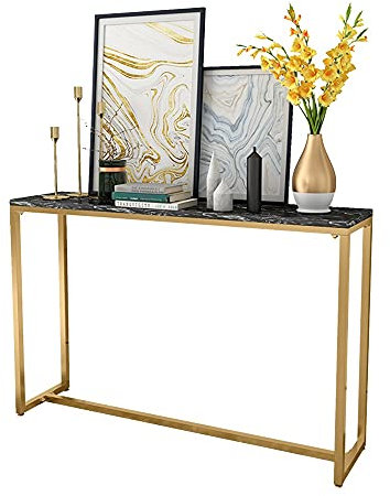 Console de style moderne avec structure en métal avec étagère en verre trempé pour couloir salon chambre 80 x 30 x 80 cm