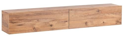 Beliani Mobile porta TV minimalista a parete unità multimediale scaffale portaoggetti marrone 180 cm