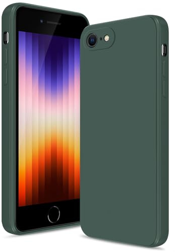 Btstring Case for iPhone SE 2022/2020/iPhone 8/7, green | Soft Silicone, Upgraded Camera Protection, Shockproof Slim, Anti-Scratch Microfiber Lining