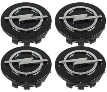 4 pièces Auto Cache Moyeux pour Opel Corsa D E F 2006-2025,Cache de Roue Badge PoussièRe Centrale Jantes étanche et Antirouille Accessoires,60mm-Black