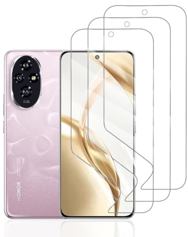 Hhfcryst Protector de Hidrogel Protector para Honor 200, 3 Piezas TPU Protectores de Pantalla HD Transparente Suave (Vidrio no templado)
