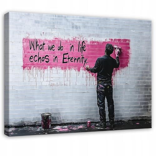 WallArena Leinwand Bilder 120x80 cm | Banksy, Leinwandbilder, Bild auf leinwand, Format: 120x80 cm (BxH) - einteilig auf Canvas Leinwand. Das Leinwand