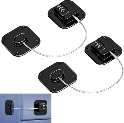 2 Piezas Cerradura para Frigorífico con Código sin Taladrar, Cerradura de Nevera de Seguridad, Cerradura de Nevera para Armario Puertas Ventanas Frigorífico