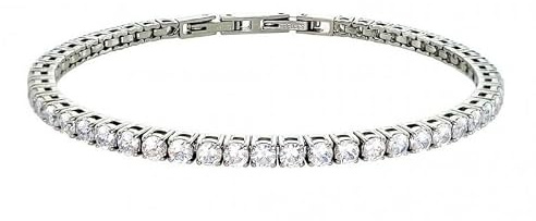 Gioielleria Bucci Bracciale Tennis Donna in Acciaio con Zirconi Bianchi | Taglio Brillante