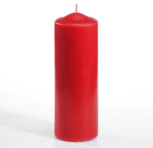 Papstar 1 Karton = 6xStumpenkerze Ø 70 mm · 200 mm rot 13080