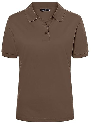 James & Nicholson Damenpolo Classic - Piqué-Poloshirt mit gestrickten Bündchen | Farbe: Brown | Grösse: XL