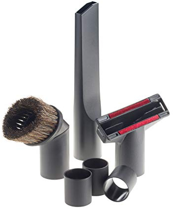 Staubsauger-Düsenset 6-teilig, universal Zubehör - alle Marken - mit rundem Anschluss Ø 32/35 mm, Möbelpinsel, Polsterdüse, Fugendüse, Adapter…